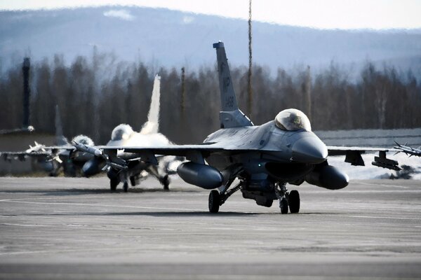 US fighter planes on the ground