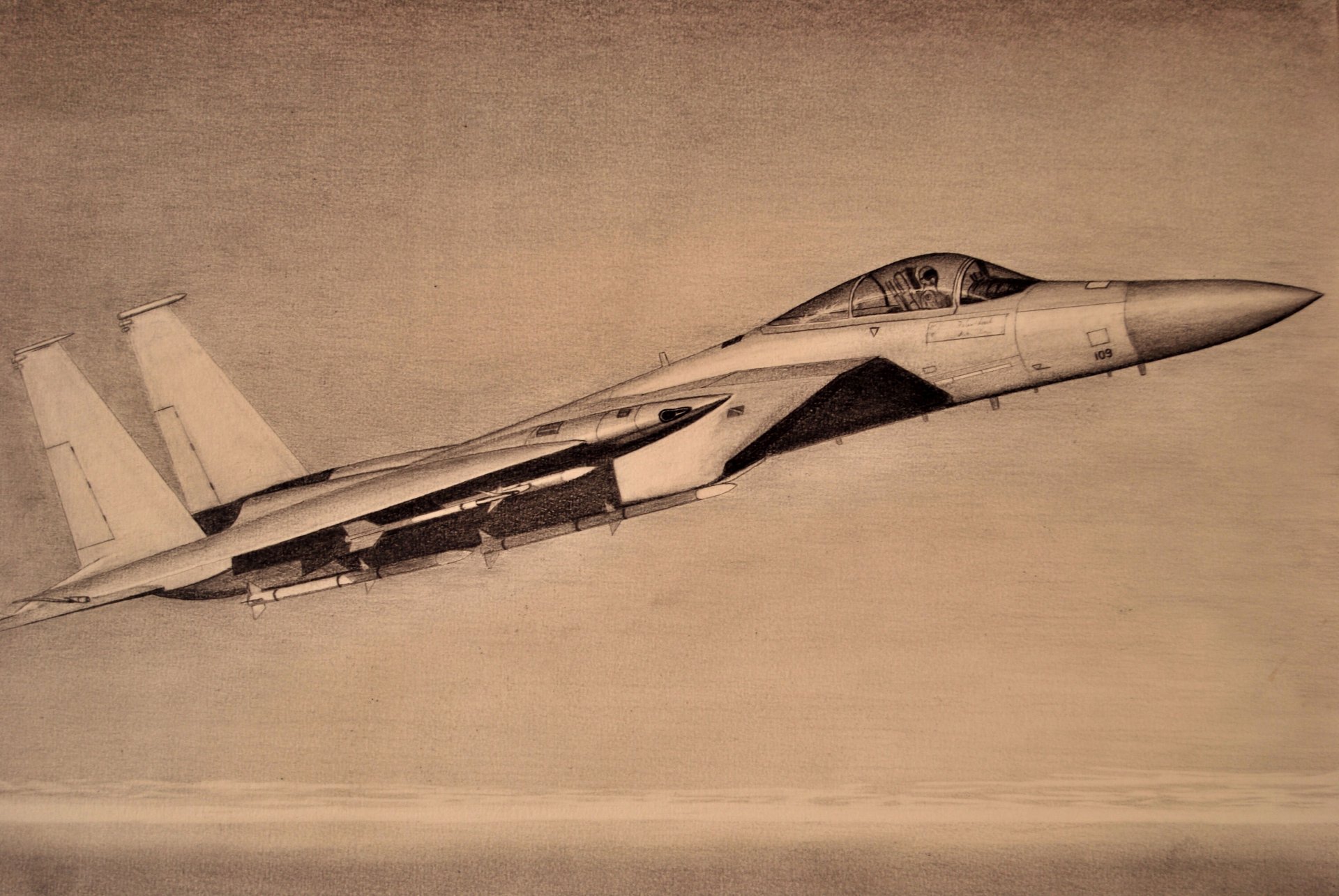 f-15 aquila ago tactical fighter disegno a matita