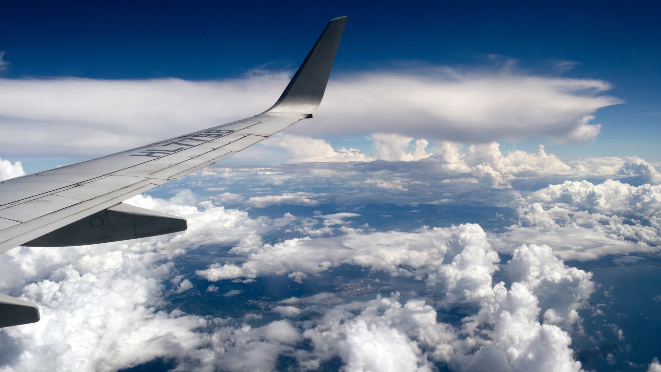 aereo cielo nuvole volo ala aereo carta da parati