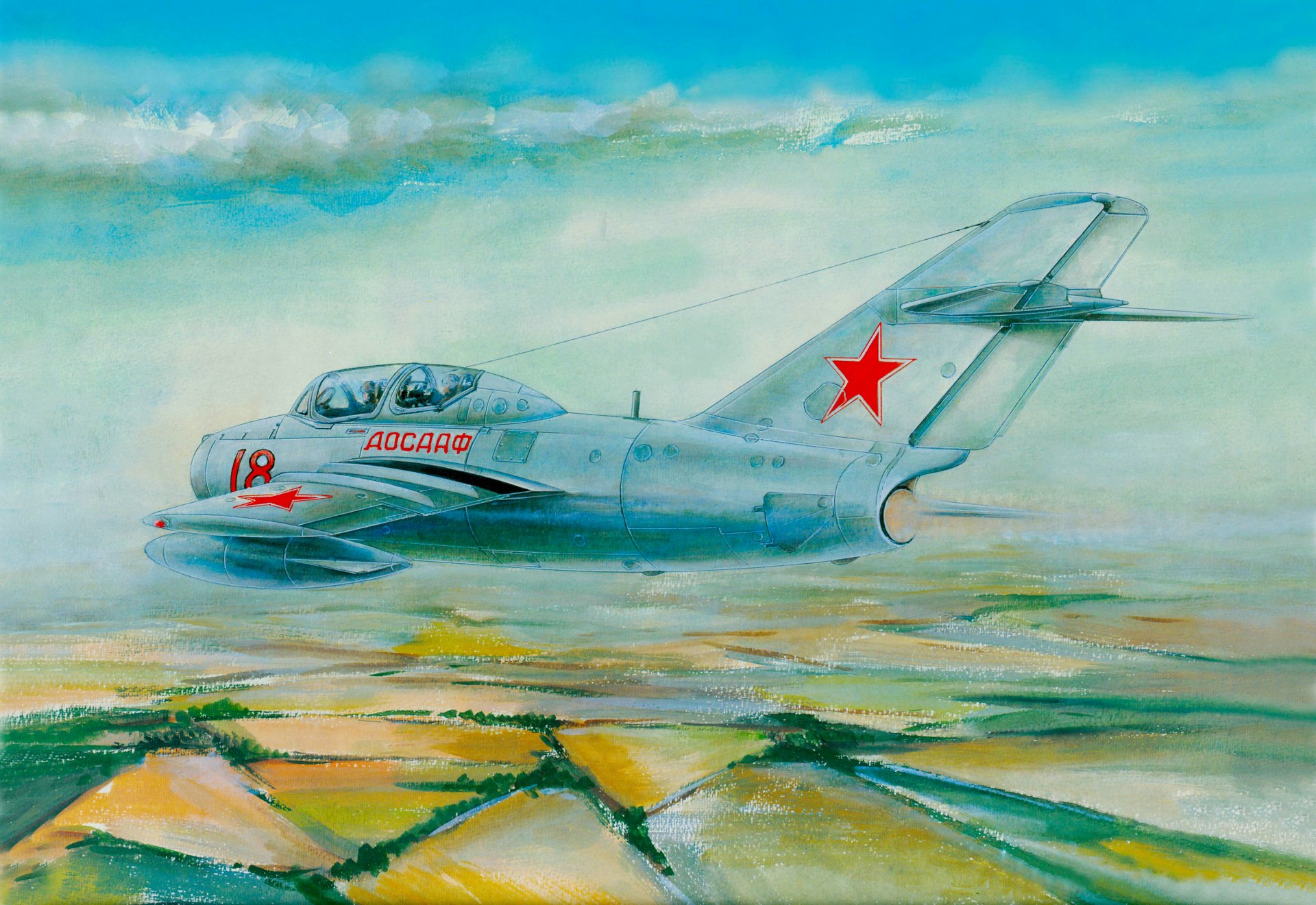 mig-15 fagott kämpfer mikoyan gurevich kunst zeichnung nase fliegen