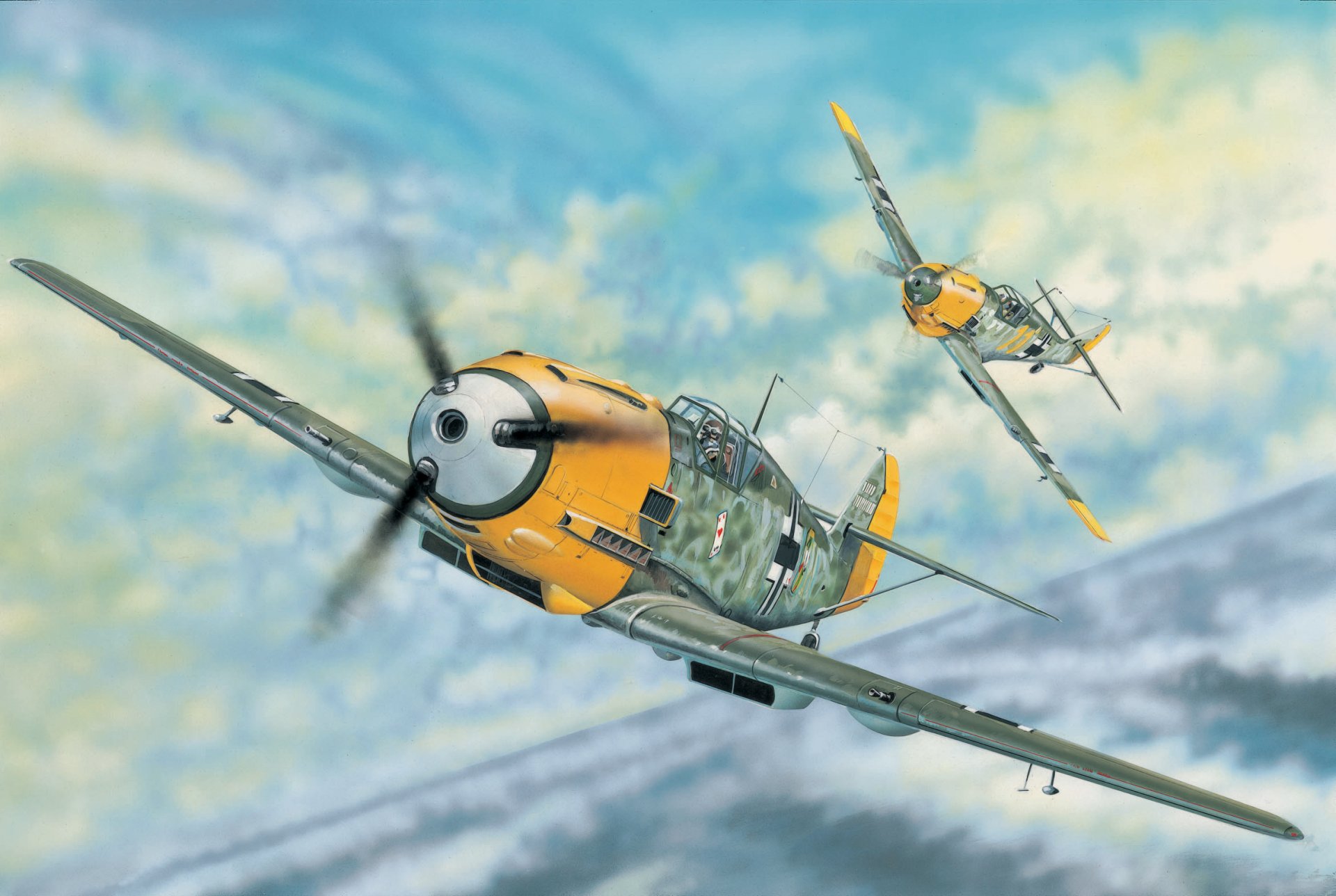 messerschmitt bf 109e-3 art peinture ww2