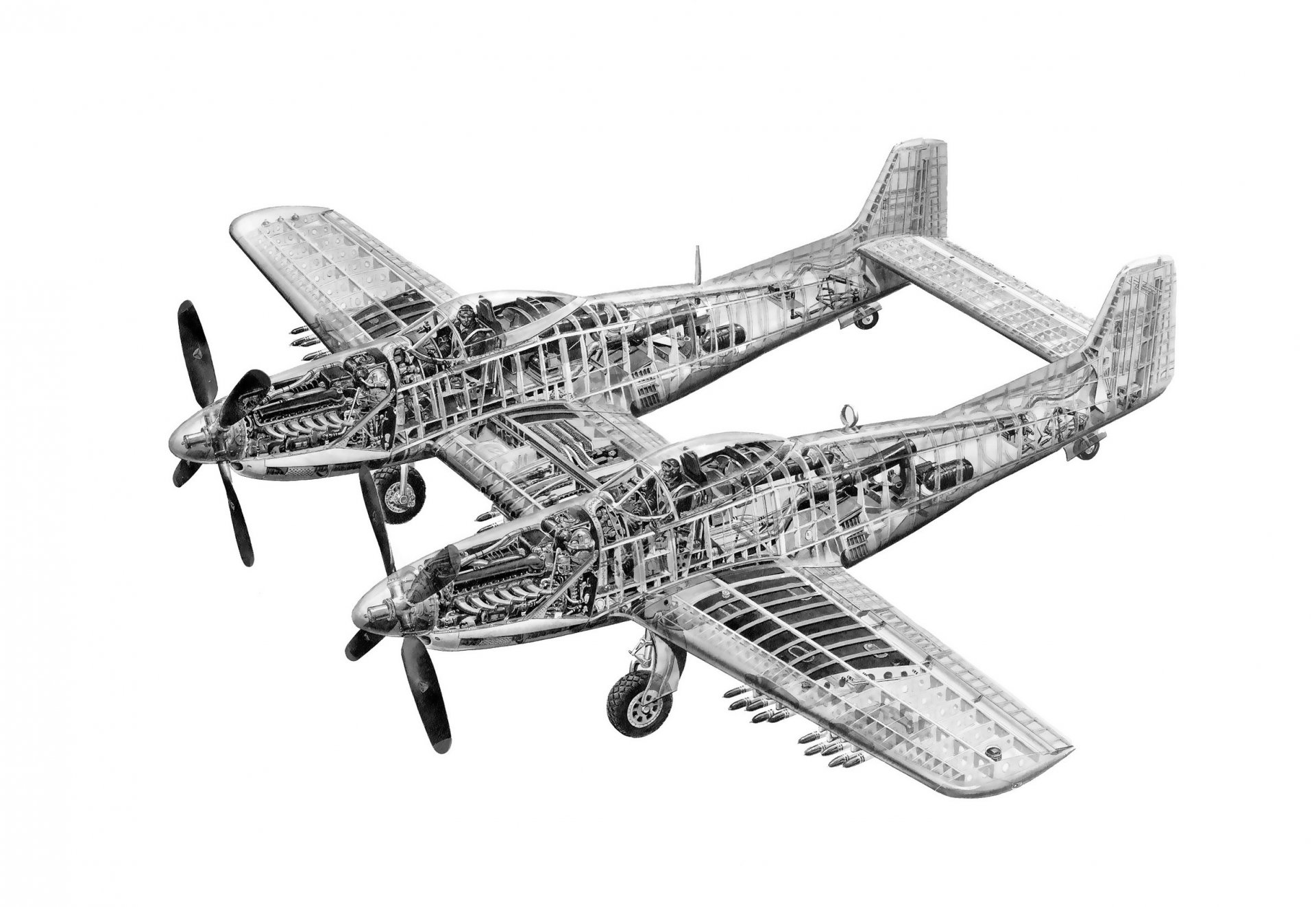 north american f-82 twin mustang double fernkampf kämpfer diagramm konstruktion