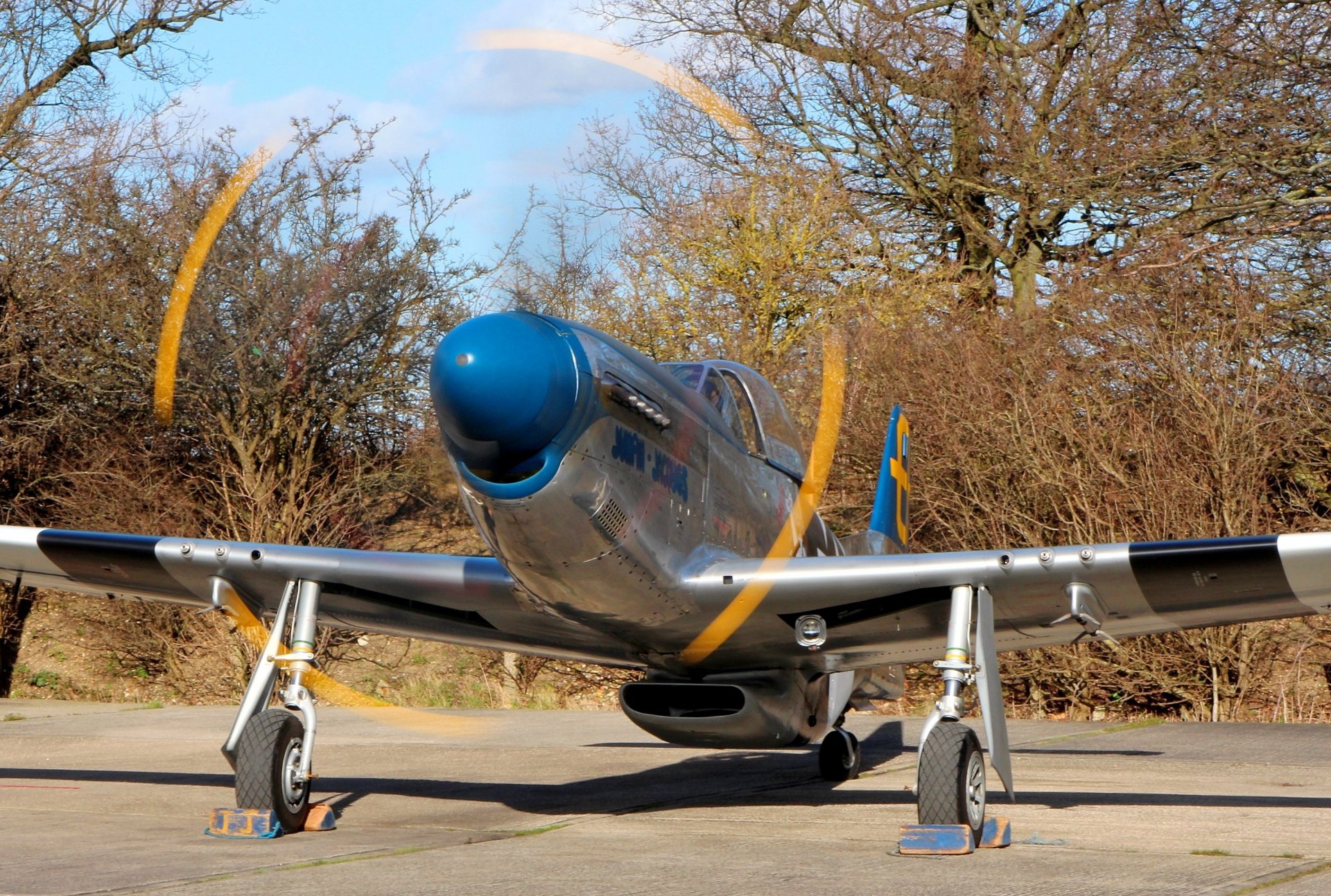 mustang r-51d kämpfer propeller luftschraube spur