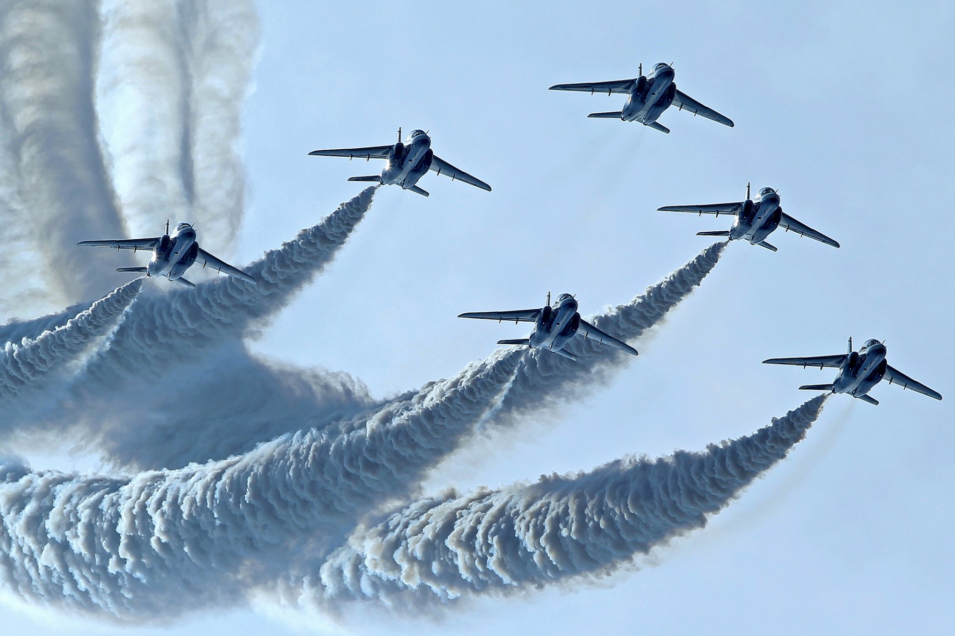 kawasaki t-4 acrobacia aérea grupo impulso azul