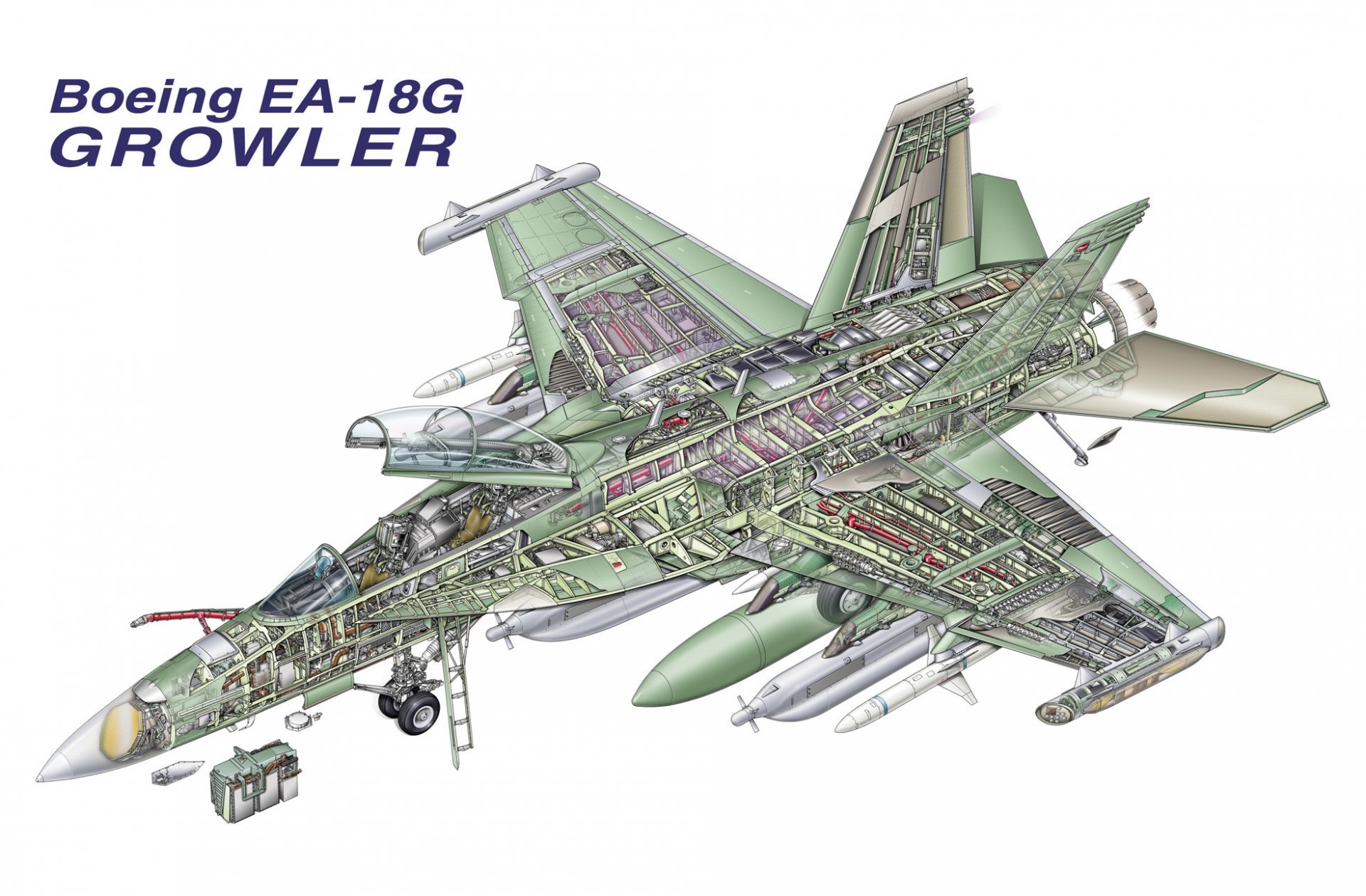 boeing ea-18 grognon grouler pont avion électronique combat circuit conception