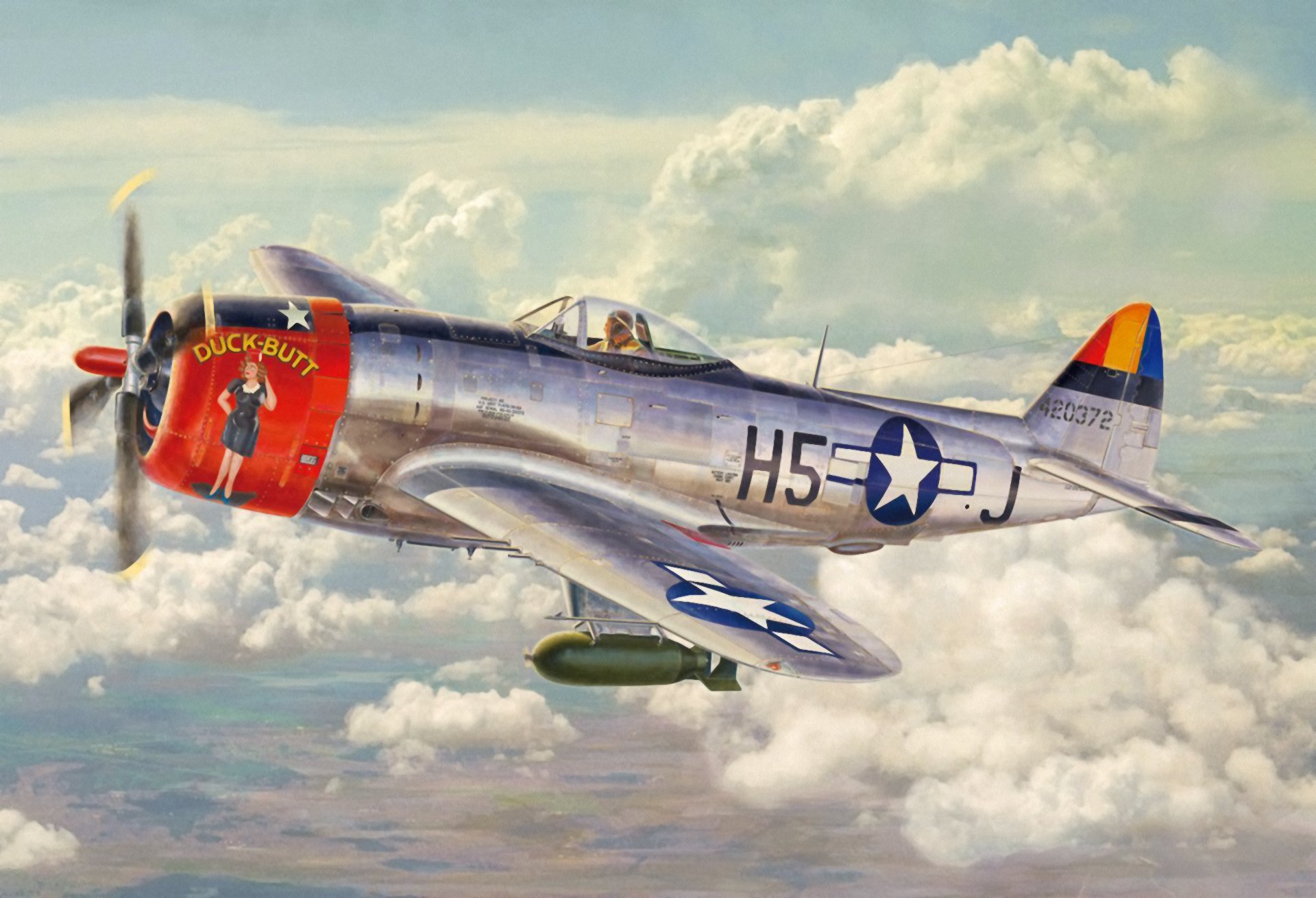 p 47 thunderbolt ww2 guerra arte pittura combattente americano aereo