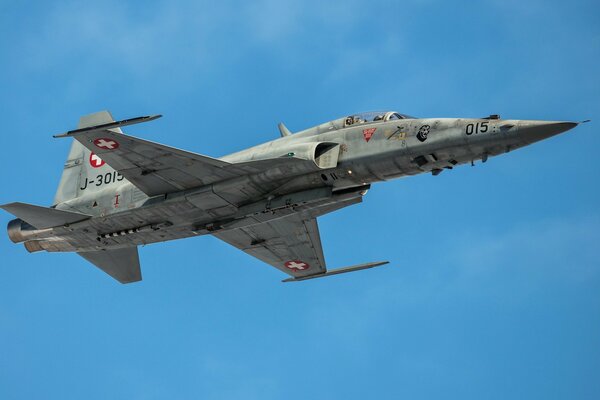 Самолёт northrop f- 5 tiger в небе