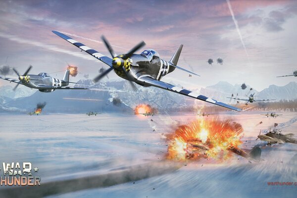 War thunder game. Fighter at war