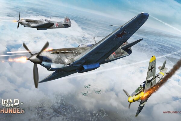 War and flames in the sky war thunder