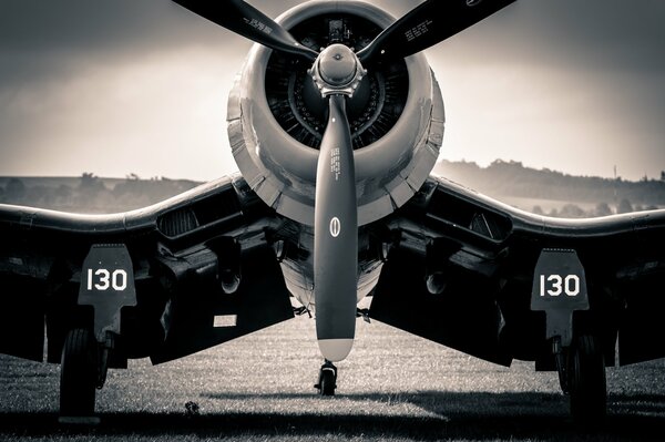 Black and white photo of the karsar aircraft