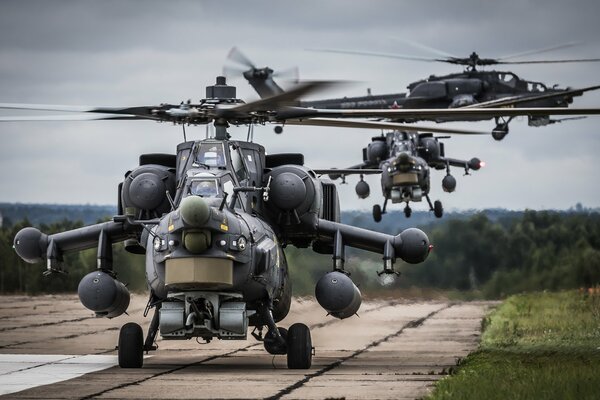 Military equipment attack helicopters