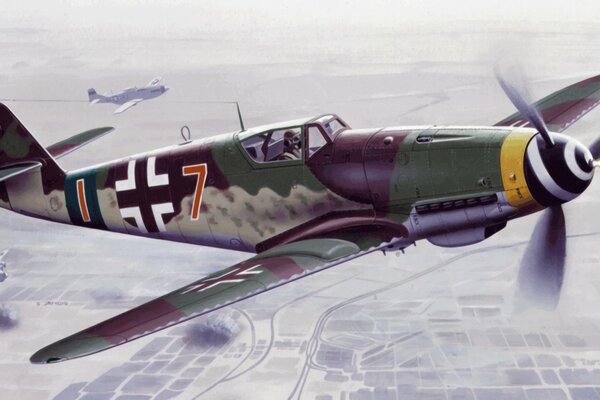 Немецкий истребитель bf 109 k4 на войне картина