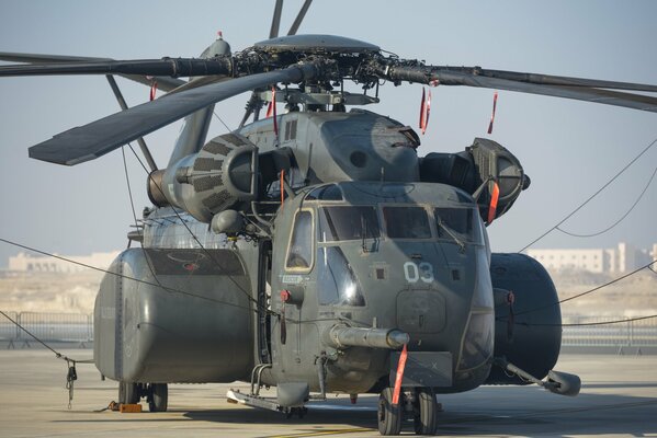 MH-53E Sea Dragon helicopter minesweeper at the airfield