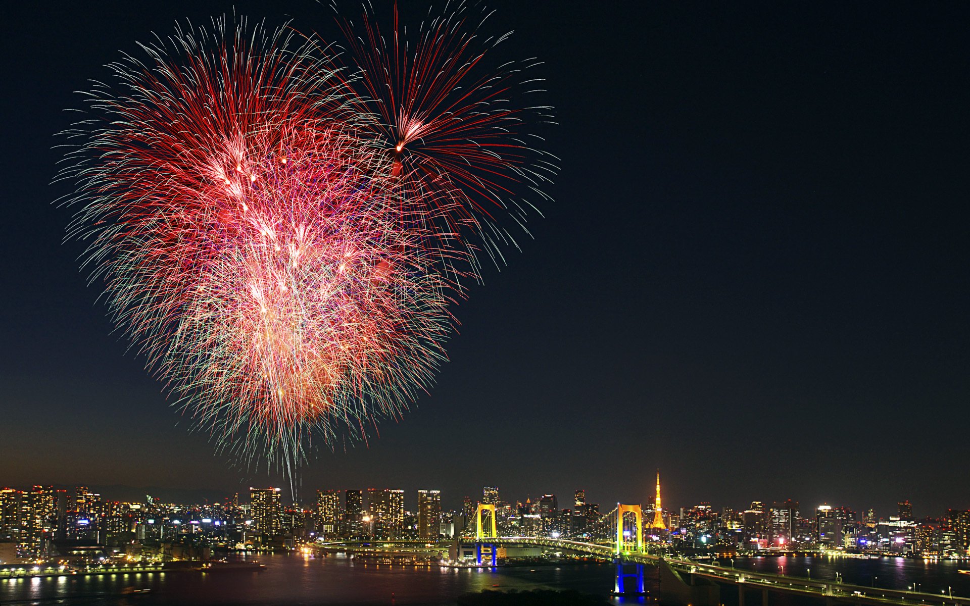 feuerwerk feuerwerk tokio japan odaiba