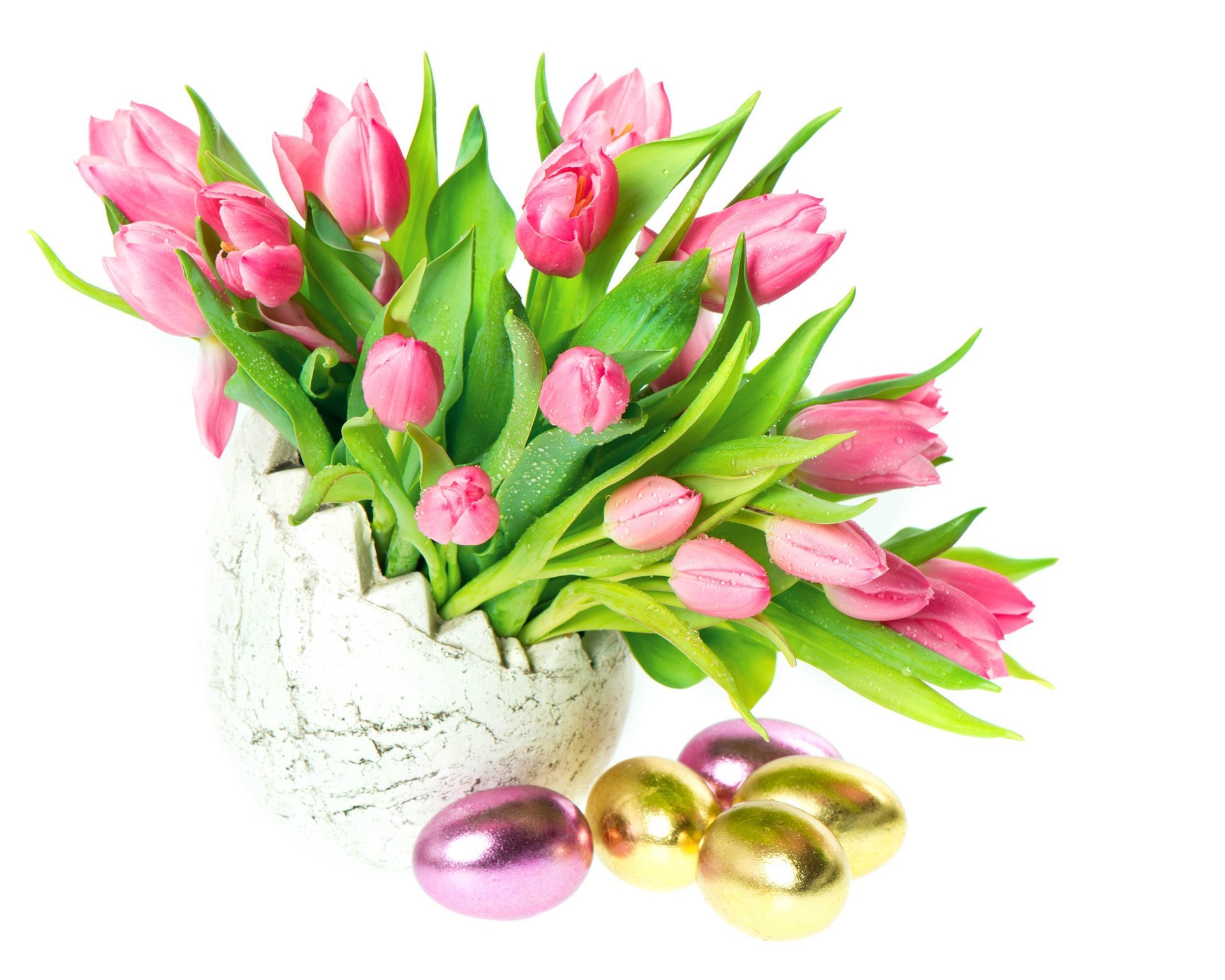 tulips eggs easter vase