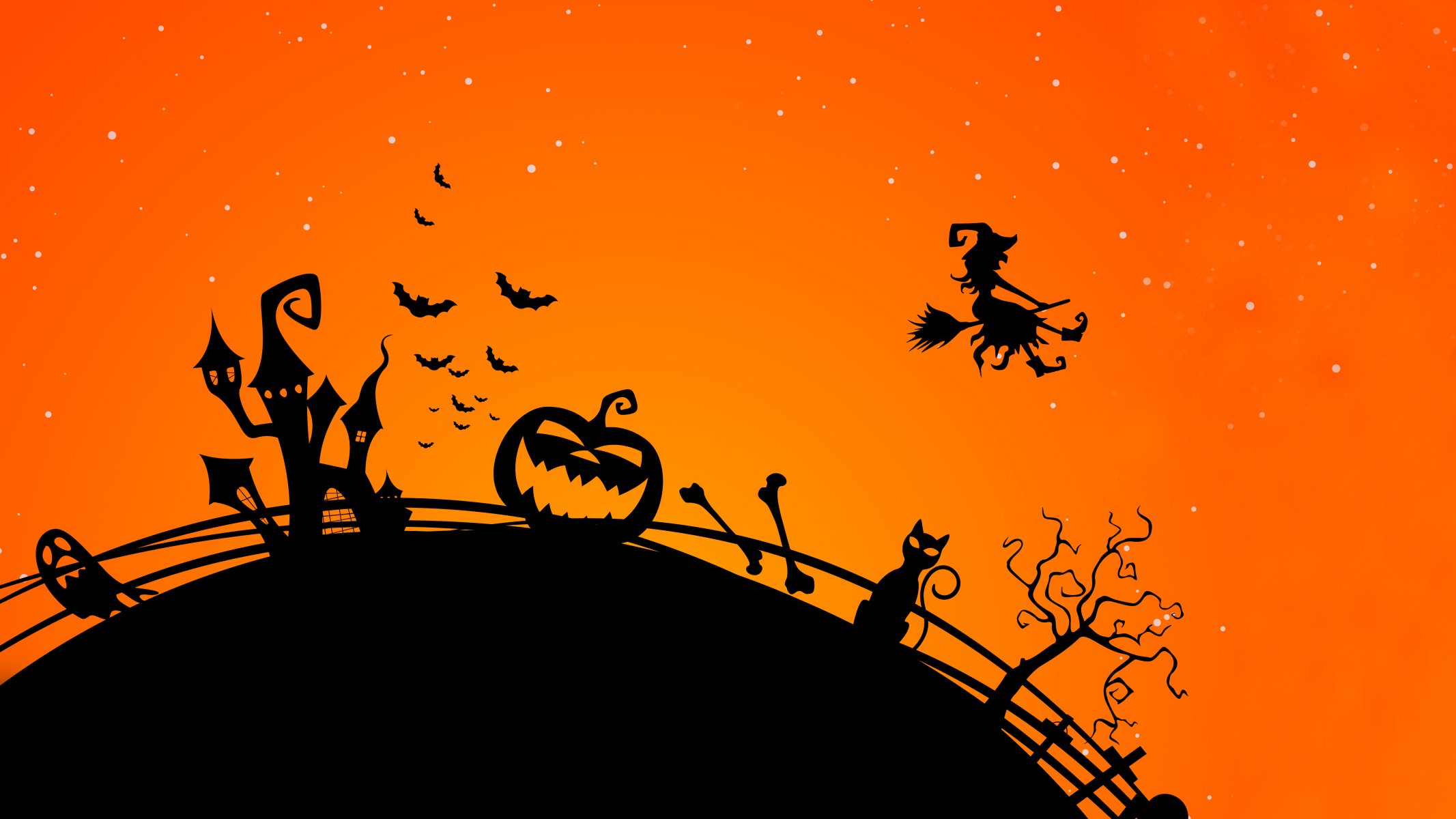 halloween città spaventosa orrore raccapricciante alberi pipistrello vettore mezzanotte gatto malvagio fantasma strega zucca città spaventosa raccapricciante gatto malvagio fantasma strega