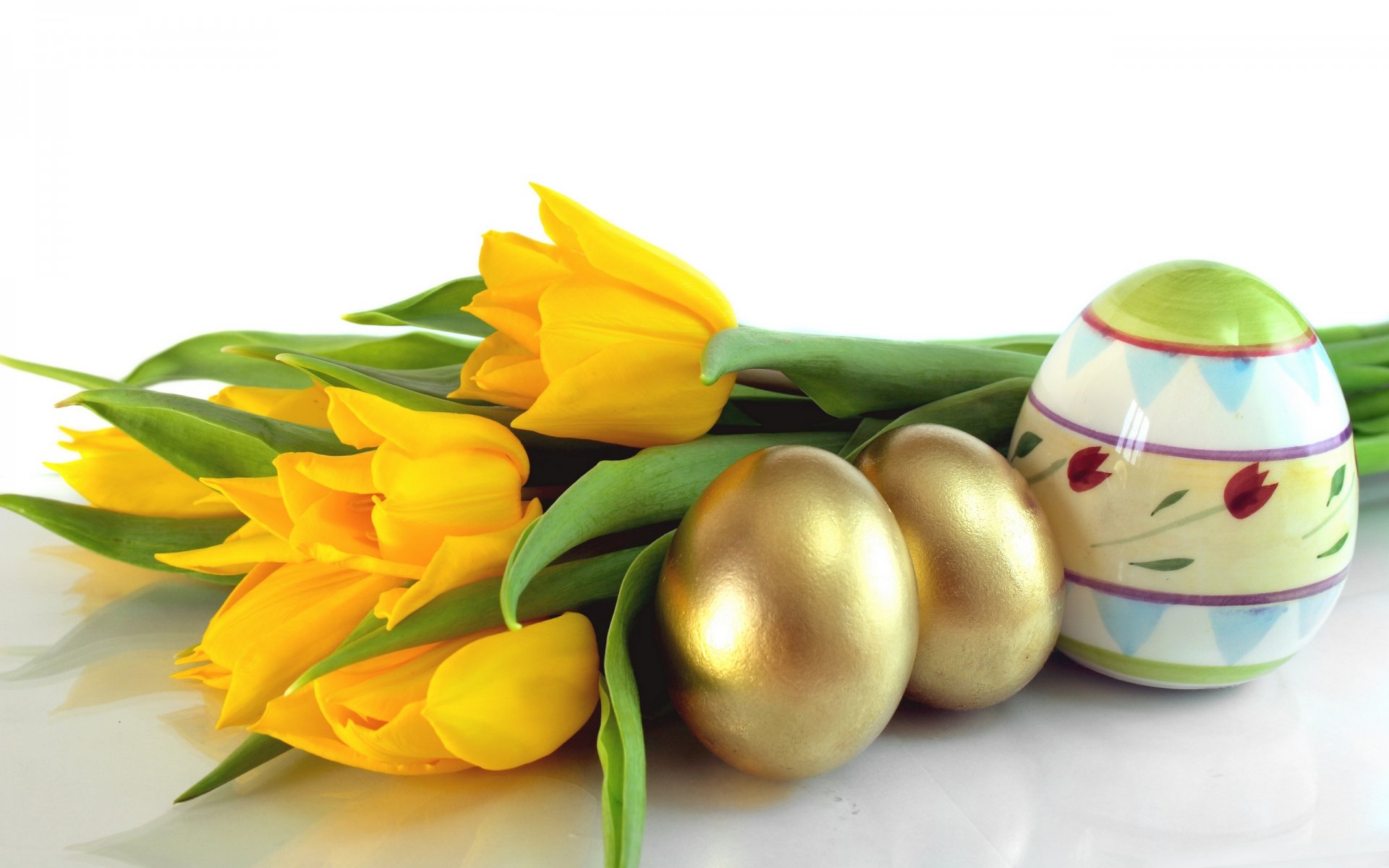 ostern tulpen gelb eier