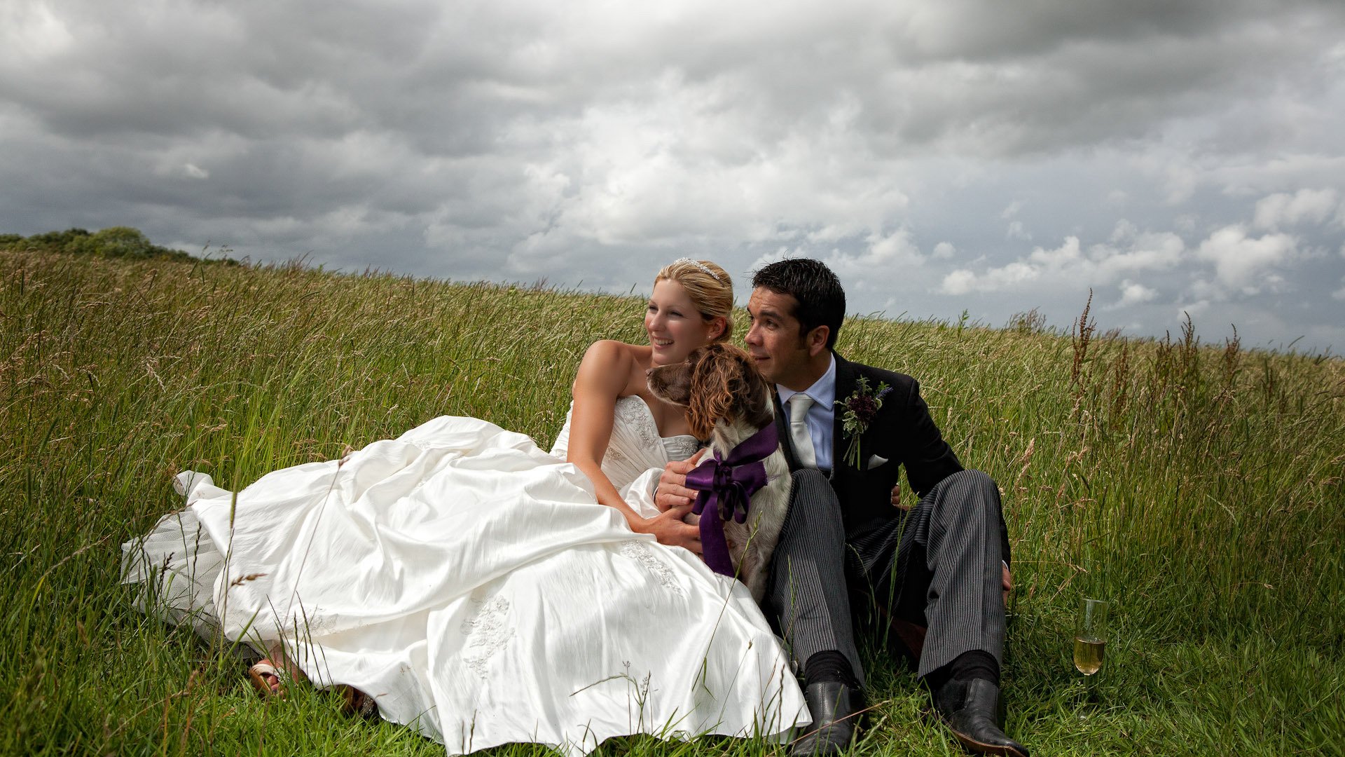 anna marcelo hochzeit feld hund zwei stimmung glück weinglas