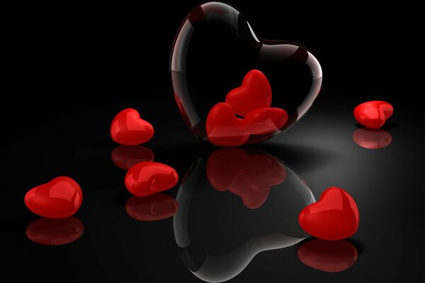 Glass hearts background for Valentine s Day