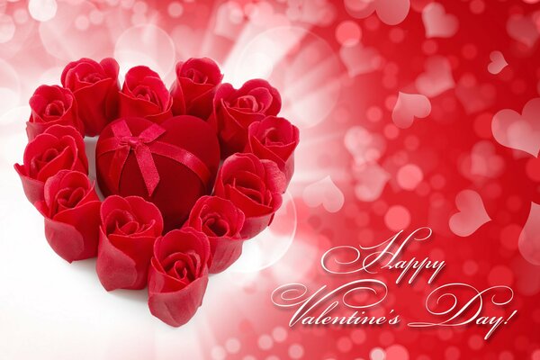 Saint Valentin coeur de roses boîte avec cadeau