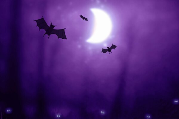Murciélagos a la luz de la Luna