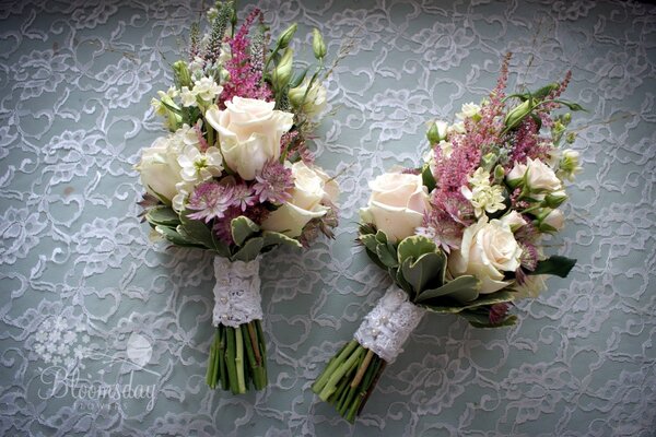 Beautiful bouquet with white roses