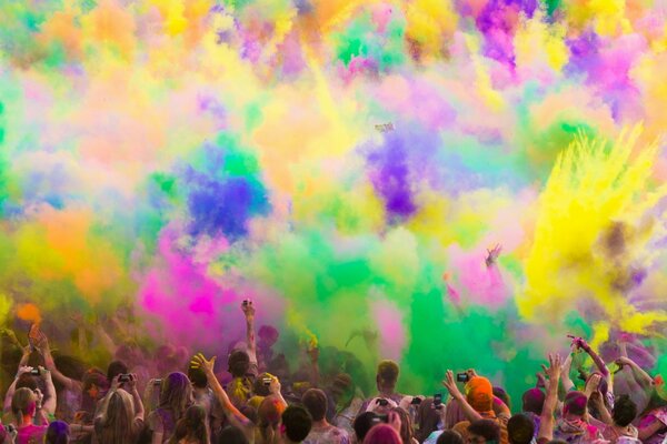 Bright festival of colors. Color splashes