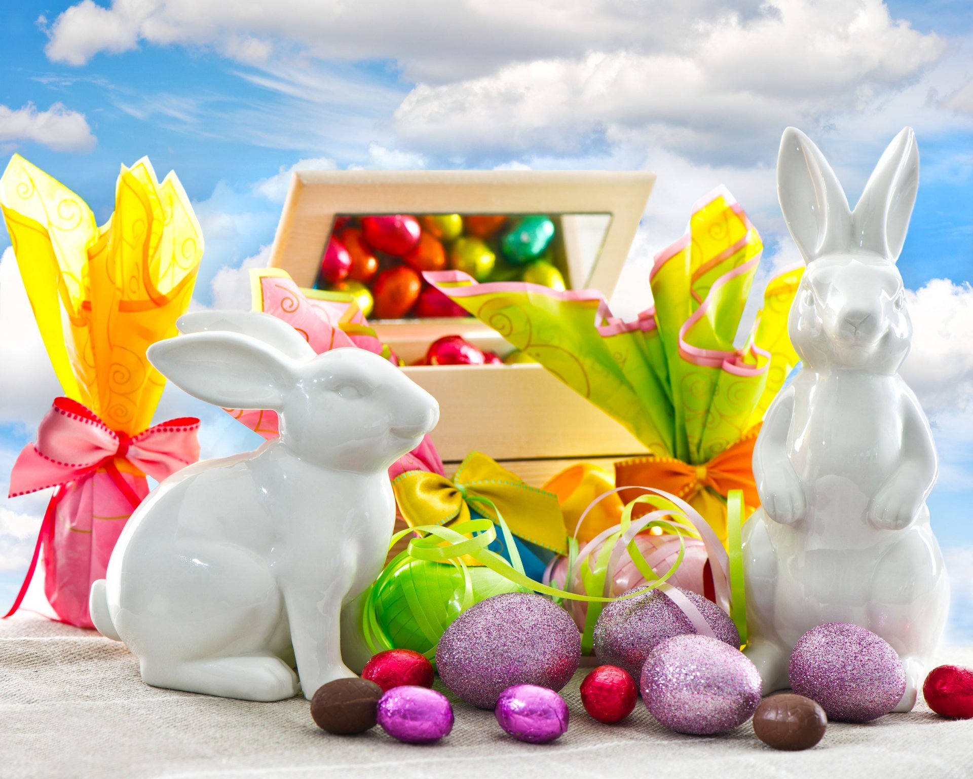 easter eggs chocolate braid gifts figurines rabbit