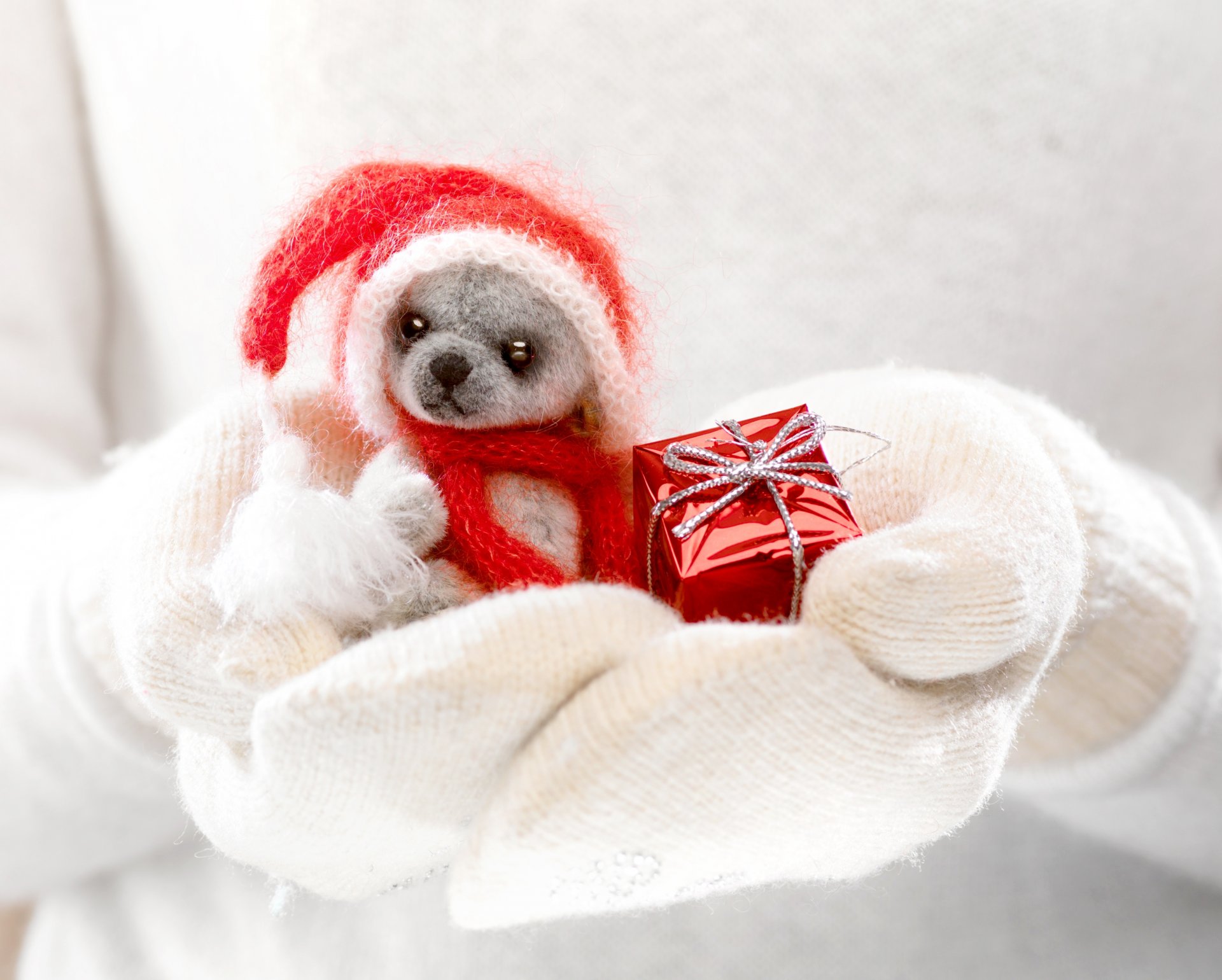 inverno giocattolo del cane santa regalo di natale inverno guanti mano