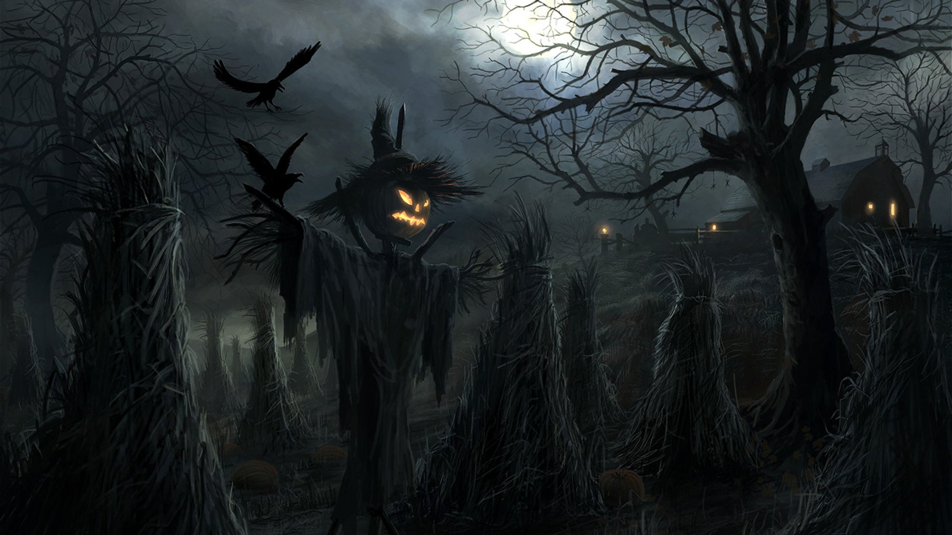 halloween corvi spaventapasseri