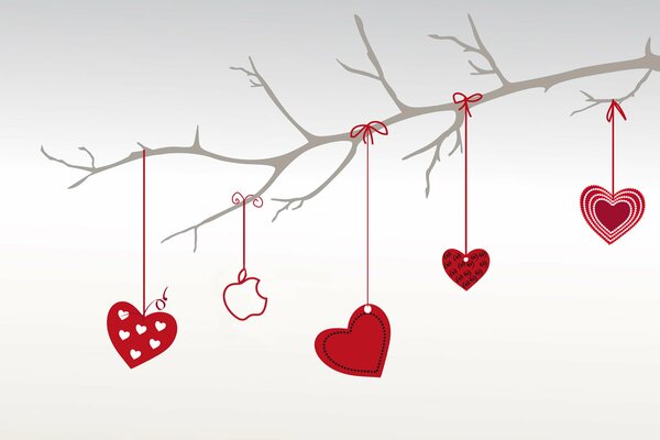 Tarjetas de corazones para la fiesta de San Valentín