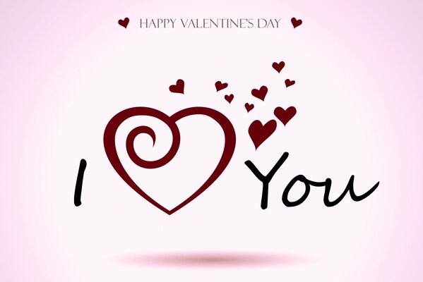 На праздник святого Валентина на валентинки написали я тебя люблю
