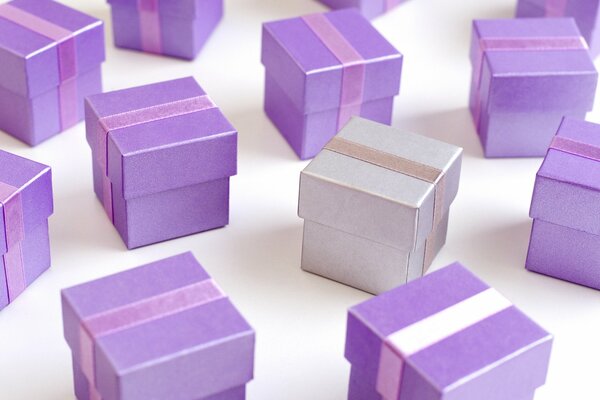 Purple gift boxes