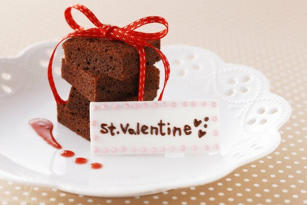 Delicious cake for Valentine s Day