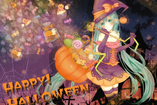 Feliz fiesta de Halloween hatsune