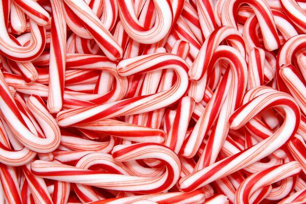 Bonbons sucrés rouges et blancs de Noël