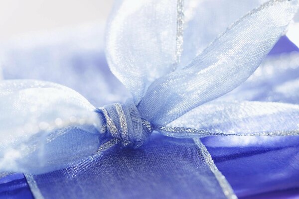 A sought-after gift. Transparent Blue bow