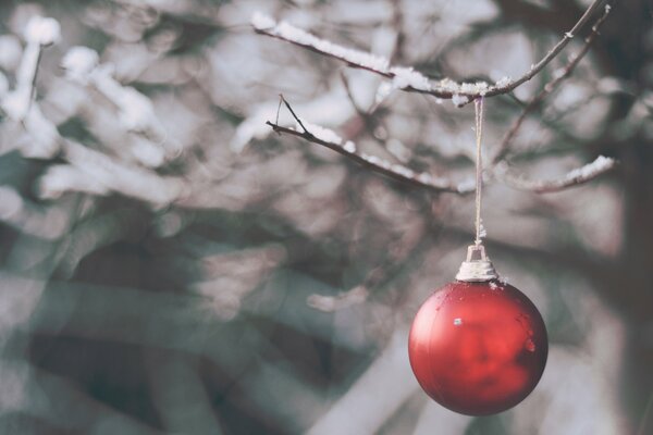 Weihnachtskugel im Schnee