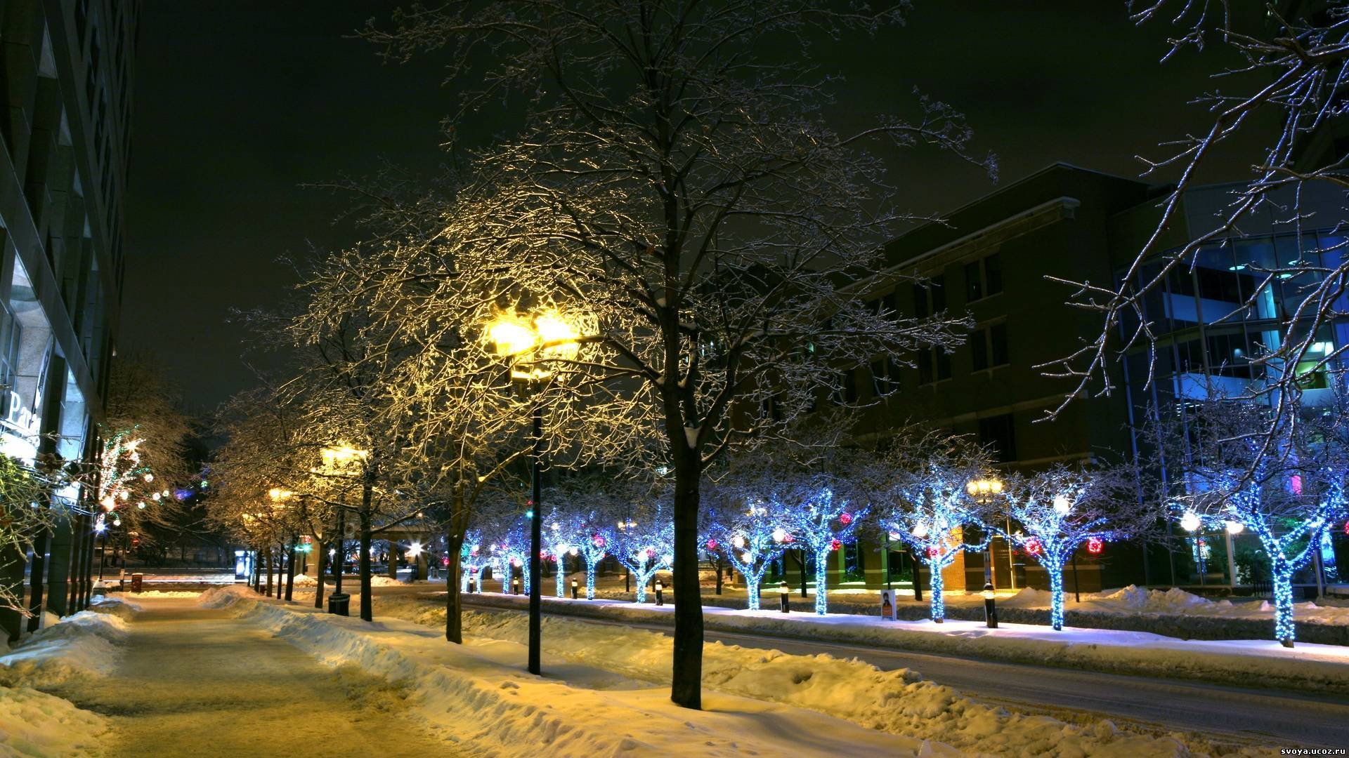 año nuevo ciudad nieve