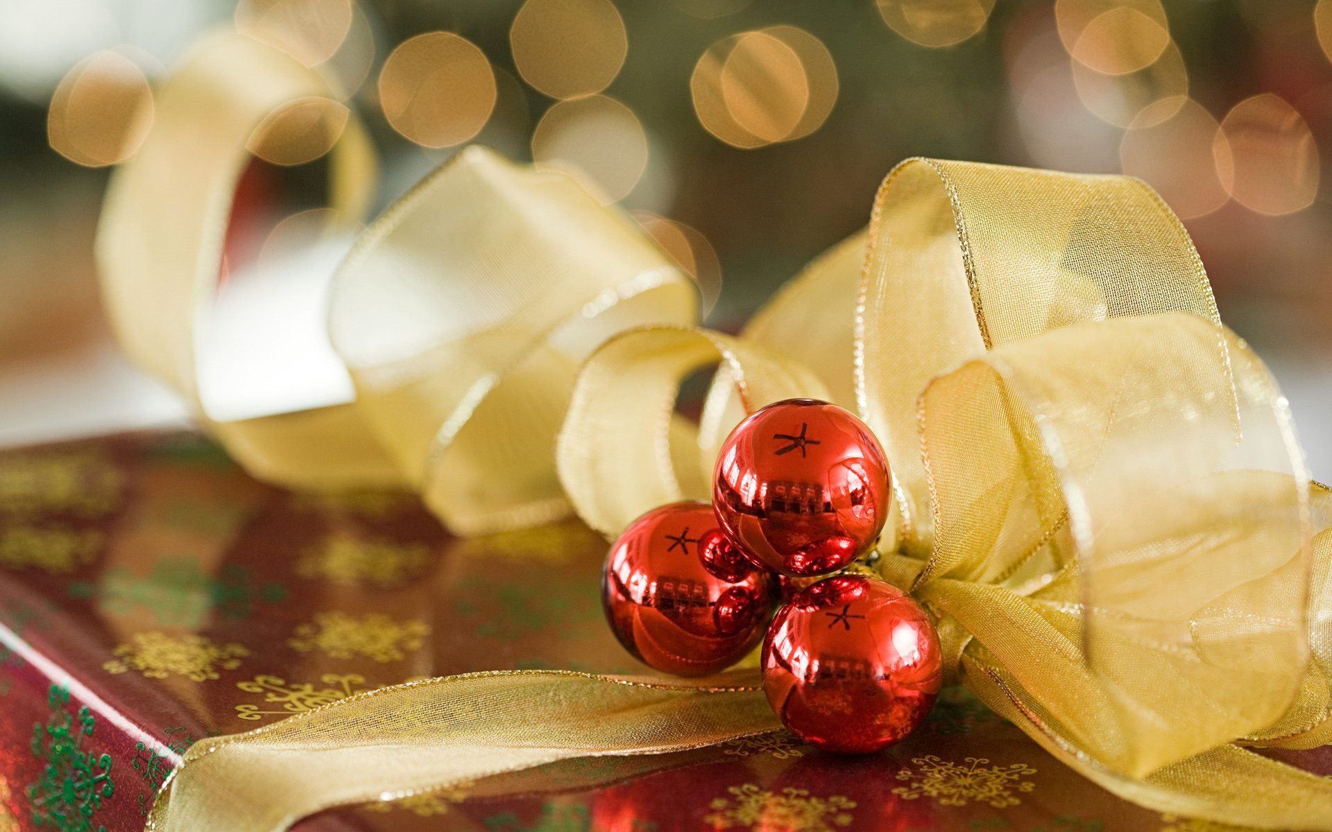 año nuevo navidad vacaciones luz vacaciones regalo cinta bolas envoltura caja luces copos de nieve decoración