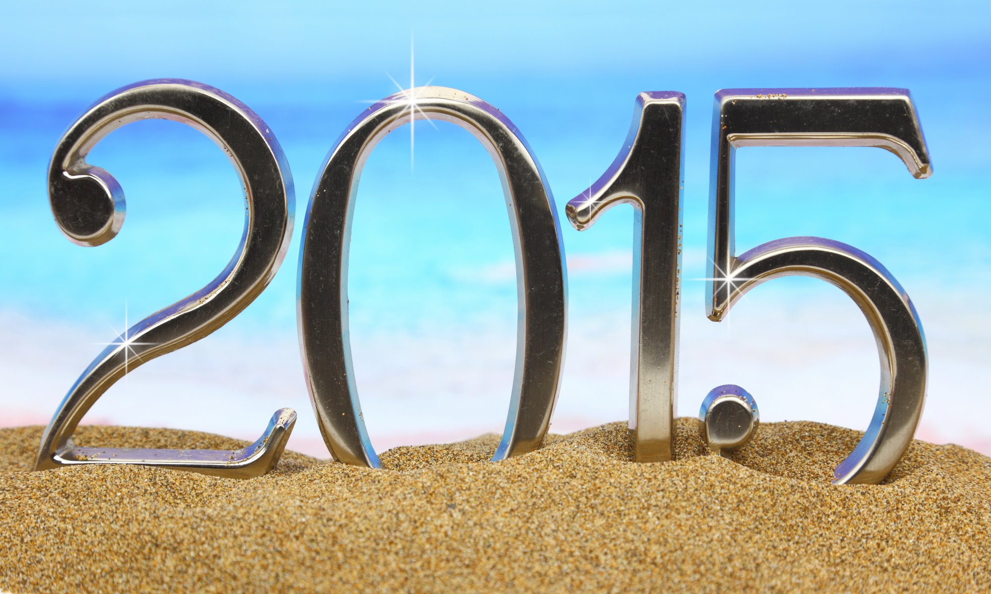 happy new year beach sand sea 2015 c new year