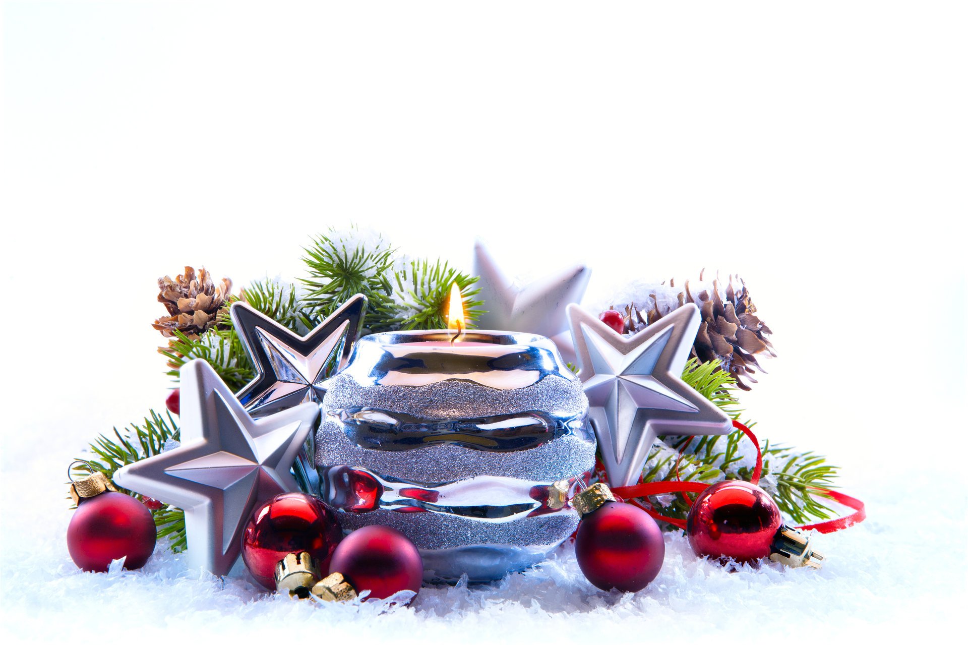 winter christmas new year decoration candles celebrate