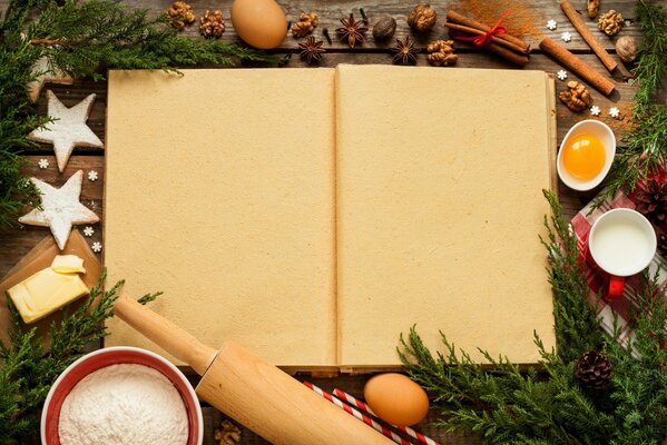 Recipe book for New Year and Christmas. Under