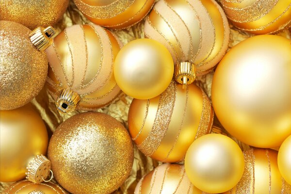 Golden Christmas Tree Christmas Balls