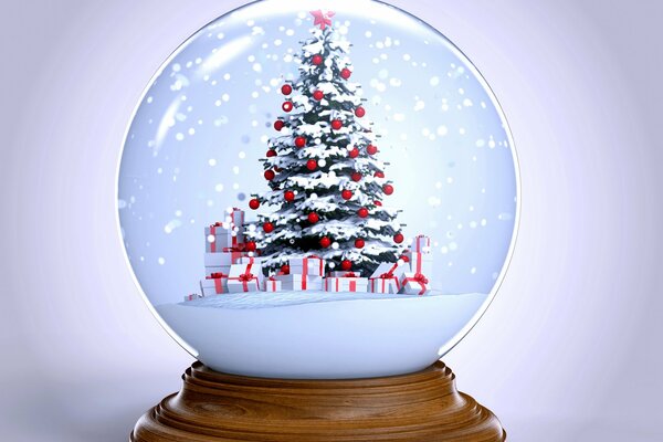 Globe d hiver avec des cadeaux pour le nouvel an