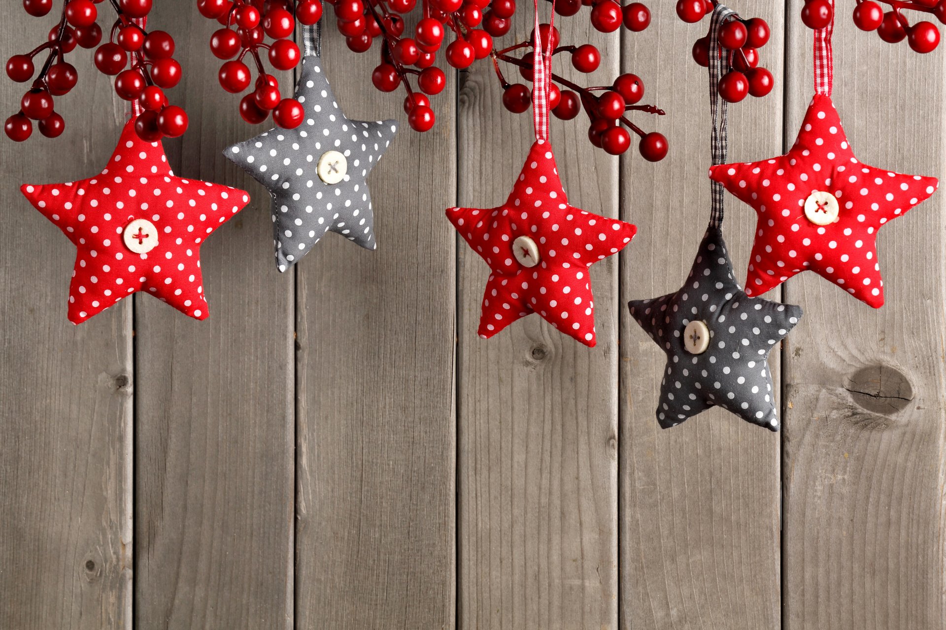 merry christmas decoration wood new year star berrie