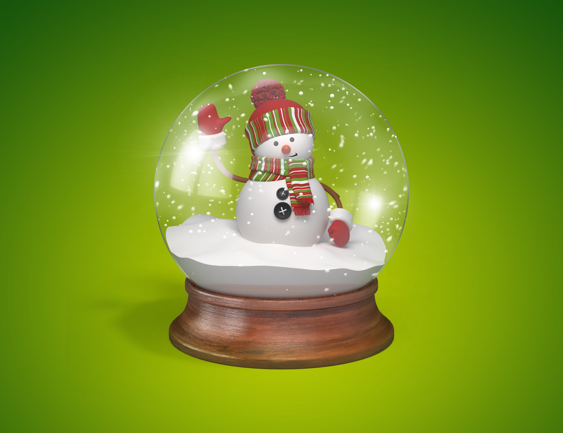 muñeco de nieve 3d navidad año nuevo bola