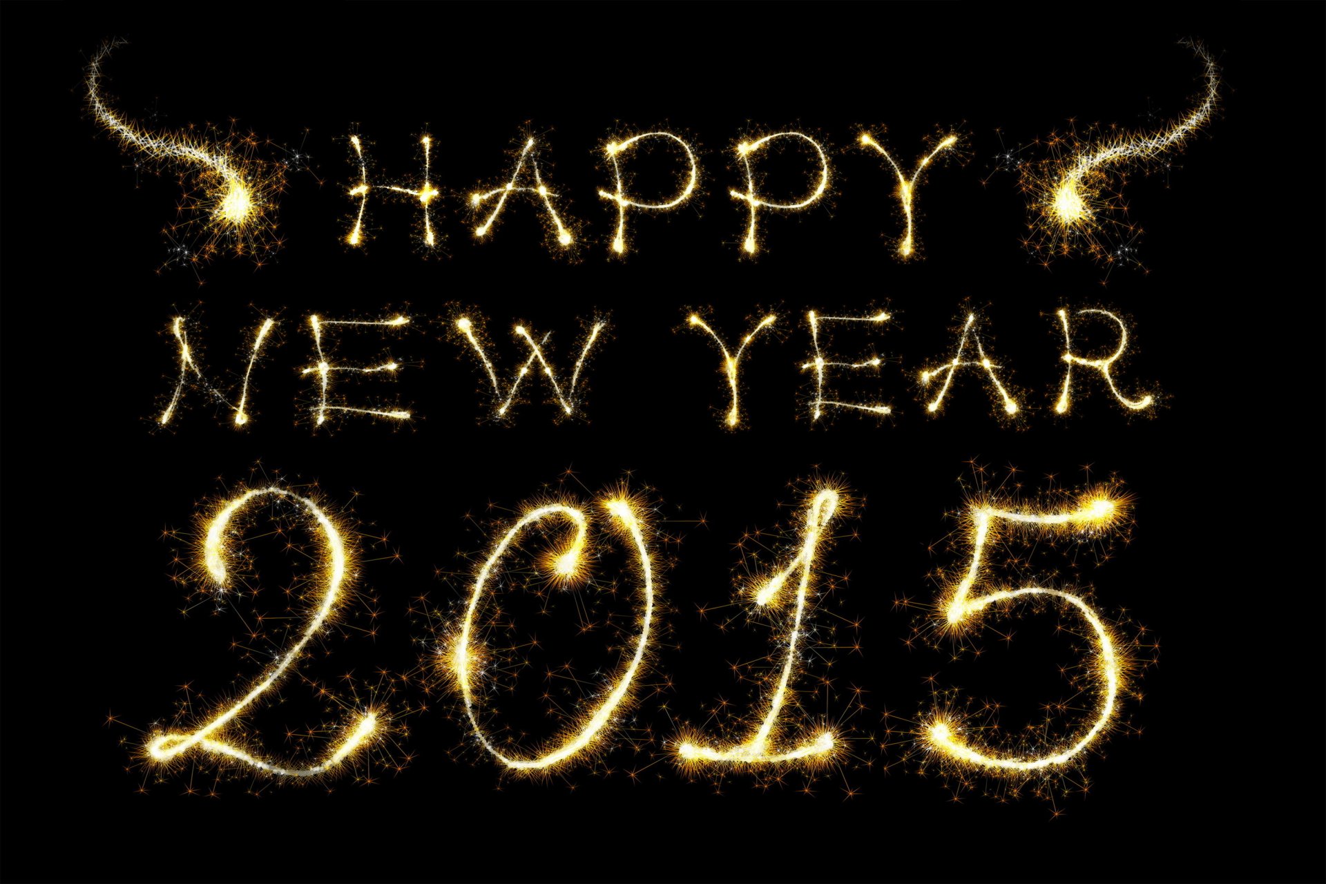 happy new year 2015 gold sparkler