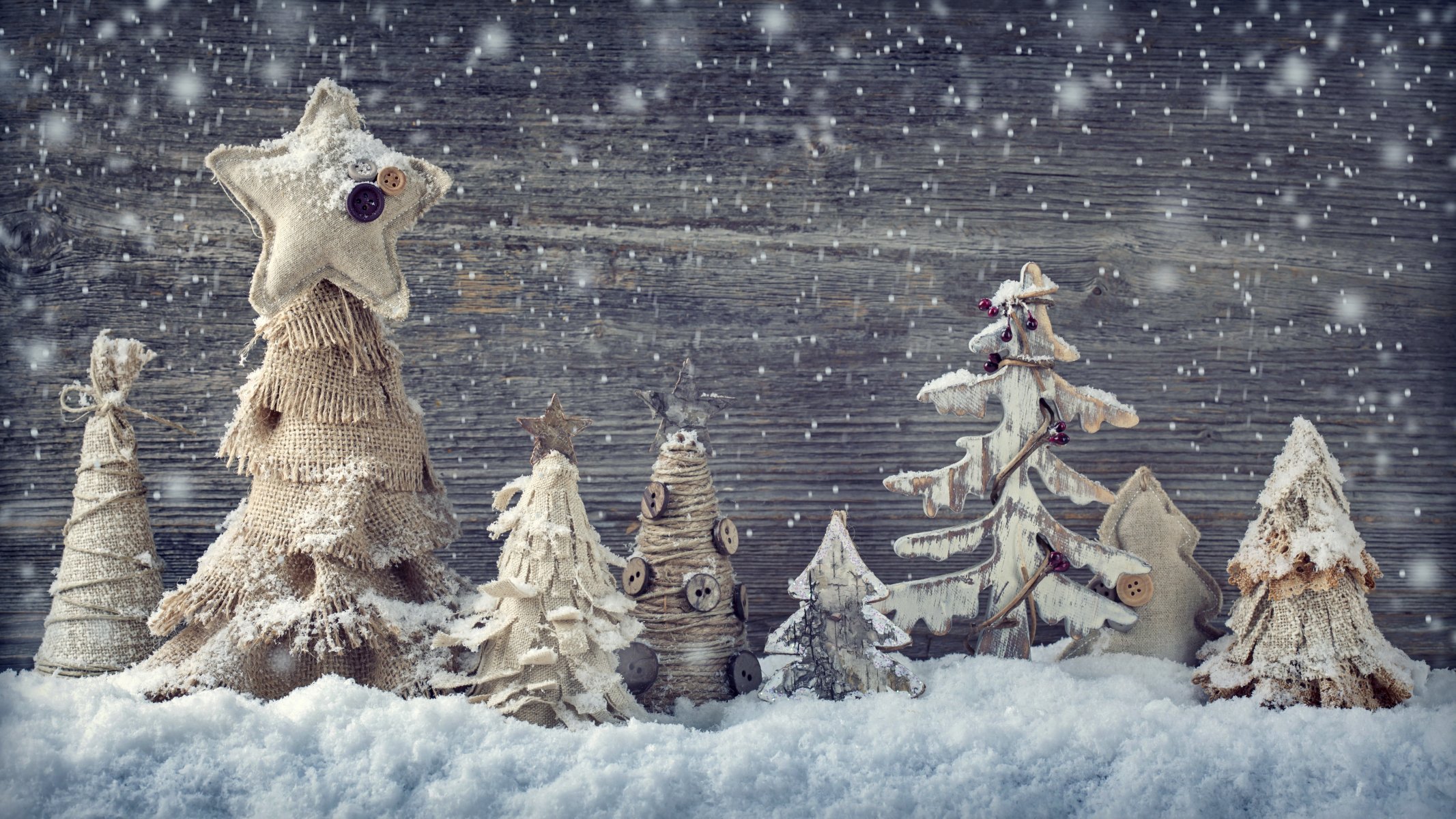 fröhlich weihnachten glücklich neues jahr vintage dekoration weihnachtsbaum schnee stoff