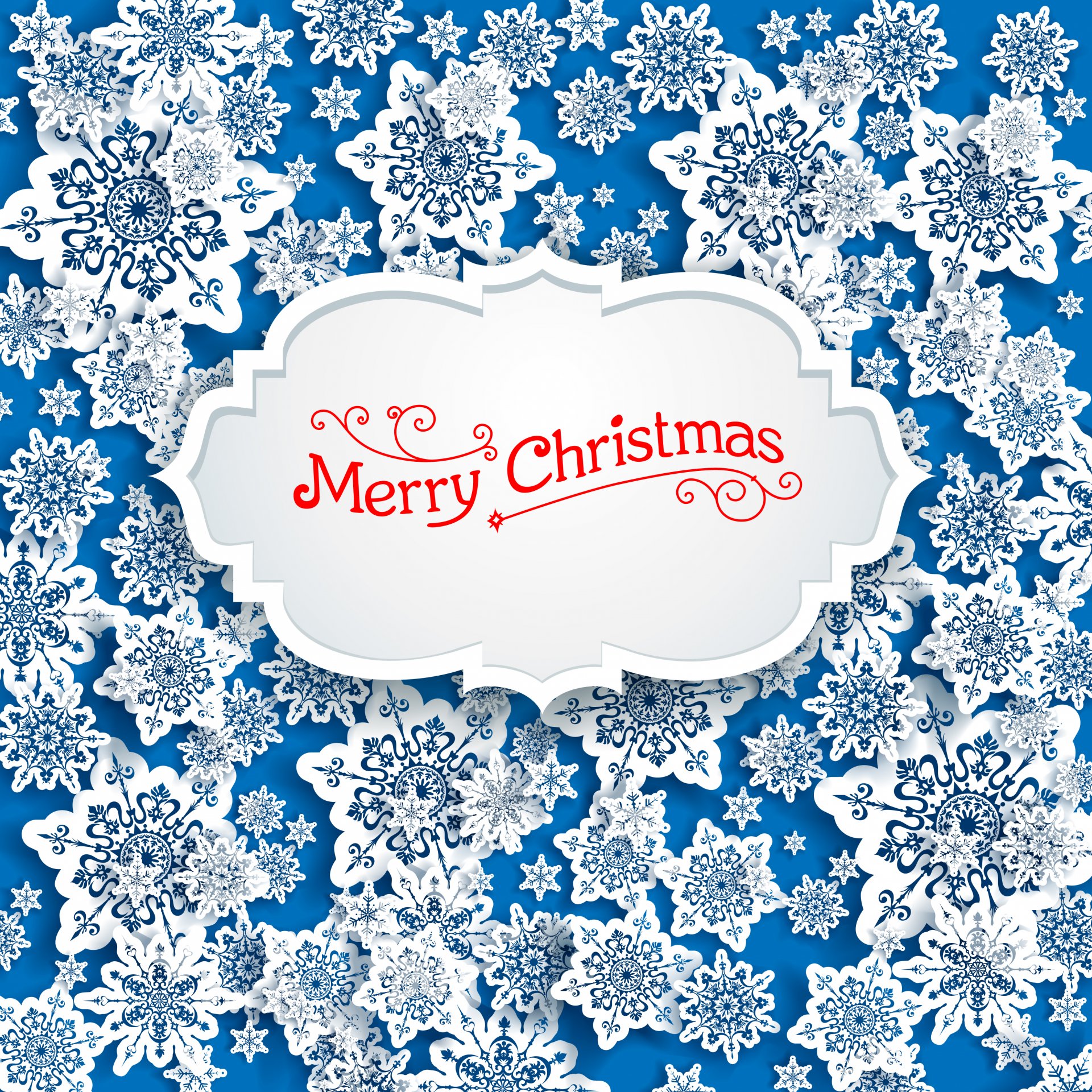 nowflakes merry christmas vector